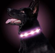 RRP £36 Set of 3 x LED Dog Collar USB Rechargeable Waterproof Light Up Pet Collar Reflective
