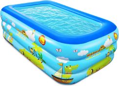 Jiosdo Paddling Pool for Kids, 150cm Rectangle Swimming Pool for Kids RRP £20.99