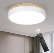 RRP £59.99 Qamra Modern LED Flush Mount Ceiling Light with Memory Function Remote Control