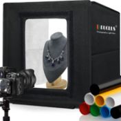 RRP £59.99 DUCLUS Light Box 40cm Portable Photo Booth Box with LED Lights Photo Backdrops