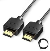 RRP £24 Set of 3 x Ultra Thin 2M HDMI Cable Slim 4K Ultra HD High Speed HDMI to HDMI Cable