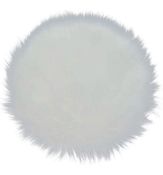 RRP £40 Set of 5 x Smin Soft Faux Sheepskin Round Shaggy Area Rug White Fluffy Mini, 12-Inch