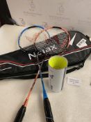 RRP £24.99 Nalax Badminton Rackets Set of 2, in Premium Bag, 3 Shuttlecock
