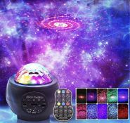 RRP £24.99 LED Night Light Projector Bluetooth Speaker, 3 in 1 LED Galaxy Starry Light Ocean Wave