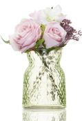 RRP £24 Set of 2 x Clear Cut Glass Waisted Flower Vase