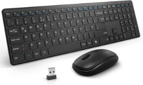 RRP £50 Set of 2 x TedGem Wireless Keyboard and Mouse, Mouse and Keyboard 2.4G Keyboard