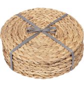 RRP £24.99 Dehaus Round Placemats Set of 6 Woven Wicker Mats