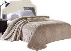 Exclusivo Mezcla Double Size Flannel Bed Blanket, 230x168 CM Soft Waffle Fleece Blanket