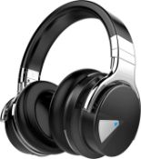 RRP £36.99 Noise Cancelling Headphones ANC Wireless Over-Ear Bluetooth Headphones with Mic
