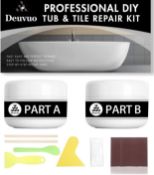RRP £45 Set of 3 x Deuvuo Bath Enamel Repair Kit White 160g Tile Quick Repair Kit