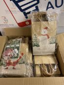 RRP £66 Set of 6 x Evance Kraft Bags, 24 Pack Festive Party Bags with 24pcs Tags and 33pcs Stickers