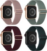 RRP £435 Set of 29 x Adjustable 4-Pack Stretchy Nylon Strap Compatible with Apple Watch Straps
