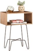 RRP £89.99 mDesign Side Table Nightstand with Wooden Shelf
