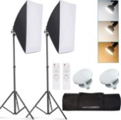 RRP £61.99 FOTOCREAT Softbox Lighting Kit 20"X28" Soft Box Professional Photo Studio