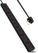 EXTRASTAR 6 Way Extension Lead 2M, 13A Fused Socket with Individual Switch and Indicator Light