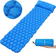 RRP £60 Set of 2 x Deeplee Camping Mat, Inflatable Sleeping Mat, Ultralight Sleeping Pad