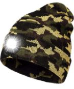 Set of 2 x Cuqoo Ultra Warm Rechargeable LED Lighted Beanie