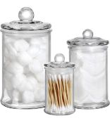 Suwimut Set of 3 Glass Apothecary Jars with Lids RRP £18.99