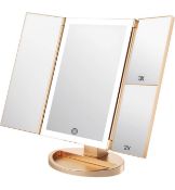 RRP £25.99 Weily Lighted Vanity Makeup Mirror Magnifying Trifold 36 LED Touch Screen USB Charging