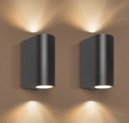 RRP £31.99 Aranzyec 2 x Outdoor Wall Lights Mains Powered Up Down Lights