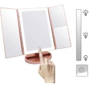 RRP £25.99 Weily Lighted Vanity Makeup Mirror Magnifying Trifold 36 LED Touch Screen USB Charging