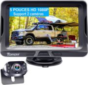 RRP £35.99 Tomoia Reversing Camera HD 5" Monitor 1080P Reverse Camera Kit