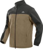 RRP £36.99 Lacsinmo Men's Fleece Jacket Zip Up Warm Windbreaker Outdoor Hiking Sport, 2XL