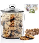 RRP £27.99 Myiosus Glass Storage Jar with Lid 3.9L Large Airtight Cookie Jar Clear Glass