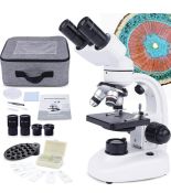 RRP £124.99 Maxlapter 40X-1000X Binocular Professional Microscope with Slides