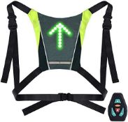 RRP £27.99 XuyIeY LED Cycling Vest, Bicycle Reflective Light and Rechargeable Direction Indicator
