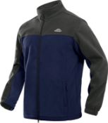 RRP £36.99 Lacsinmo Men's Fleece Jacket Zip Up Warm Windbreaker Outdoor Hiking Sport, 2XL