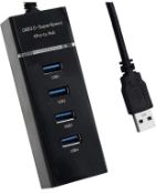 Set of 2 x DIB 4-Ports USB 3.0 Hub Super Speed 5Gbps, Black