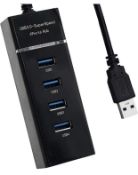 Set of 2 x DIB 4-Ports USB 3.0 Hub Super Speed 5Gbps, Black