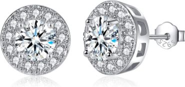 Approx RRP £200 Set of 18 x CERSLIMO Jewellery including Silver Stud Earrings, Round Faux Diamond
