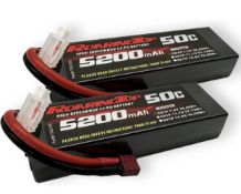 RRP £56 Set of 2 x 2-Pack RoaringTop 7.4V 50C 5200mAh 25 RC Battery with Deans Connector