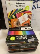 RRP £135 Set of 9 x Adhesive Vinyl Sheets 75 Sheet 12" x 12" Assorted Colours