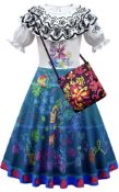 RRP £18.99 Kids Girls Mirabel Isabela Costume Children's Dress with Shoulder Purse Bag, 4-5 Years