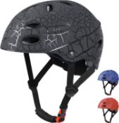 RRP £24.99 Kids Bike Helmet, Crash Style Helmet, Adjustable Breathable ABS Hard Shell