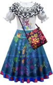 RRP £18.99 Kids Girls Mirabel Isabela Costume Children's Dress with Shoulder Purse Bag, 4-5 Years