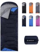 RRP £29.99 Jeaquia Sleeping Bag for Adults Backpacking Lightweight Waterproof Sleeping Bag