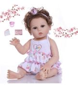 RRP £39.99 Ziyiui 20-Inch 50cm Reborn Baby Dolls Lifelike Baby Doll Full Silicone Body Handmade