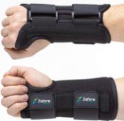 RRP £26 Set of 2 x Carpal Tunnel Wrist Brace Support with 2 Straps and Metal Splint Stabilizer