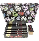 Rigasz Tips Raw Classic Black King Size Slim Rolling Papers in Tray