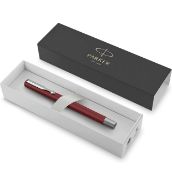 Parker Vector Premium Rollerball Pen - Red Barrel with Chrome Trim - Black Ink