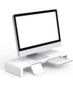 RRP £29.99 Klearlook Foldable Monitor Stand Built In Storage Drawer Tablet & Phone Stand Holder