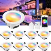 RRP £151.99 Indarun WiFi 9W 700LM LED Downlights RGBCW, Bluetooth Mesh Lights, 10-Pack