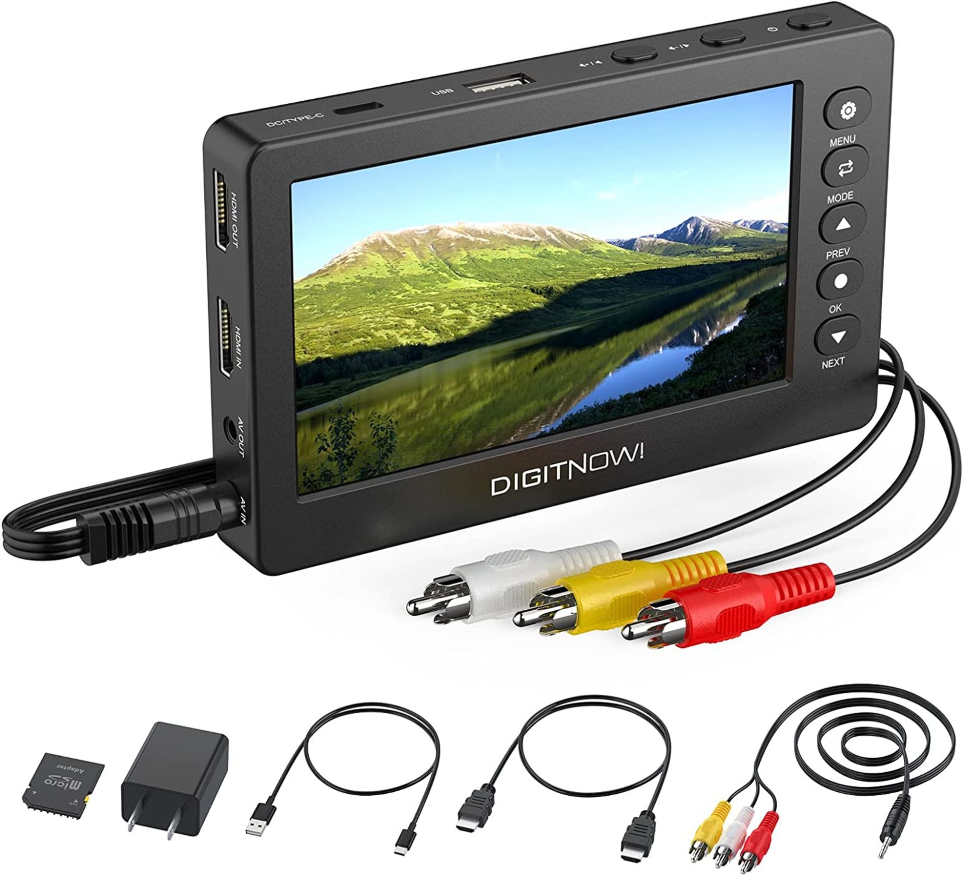 RRP £149.99 DIGITNOW! VHS to Digital Converter with 5" OLED Screen, AV & HDMI Video Capture