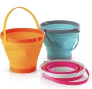 TopRace Foldable 7" Silicone Collapsible Pail Beach Buckets 2Litre