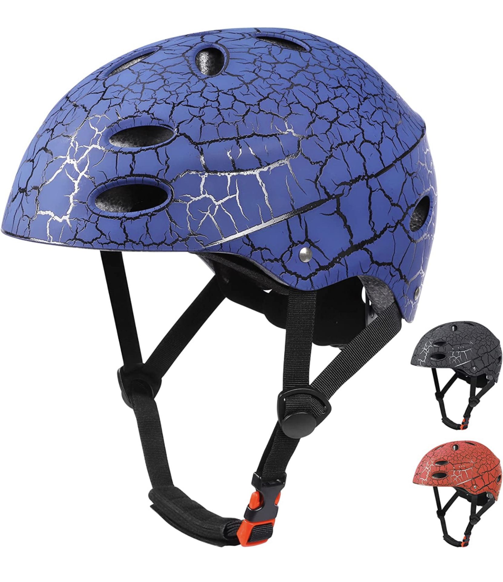 RRP £24.99 Kids Bike Helmet, Crash Style Helmet, Adjustable Breathable ABS Hard Shell