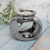 Ceramic Wax and Oil Warmer - Silver Orb Design